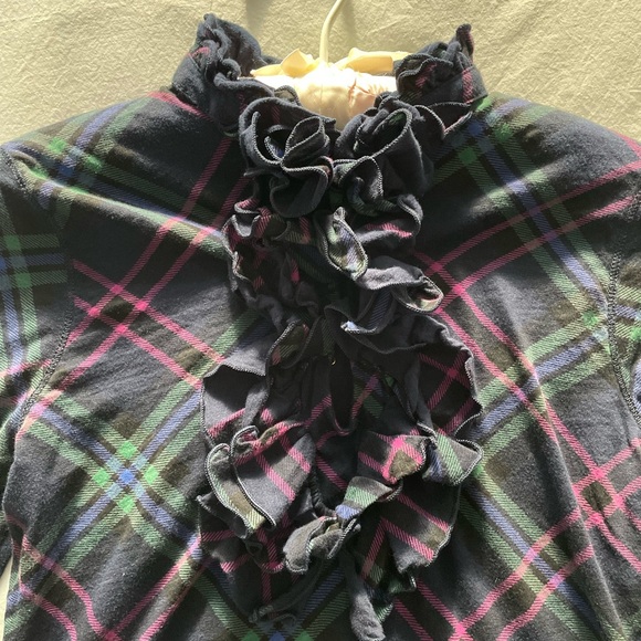 LRL Ralph Lauren Ruffled Plaid Top - Picture 5 of 5